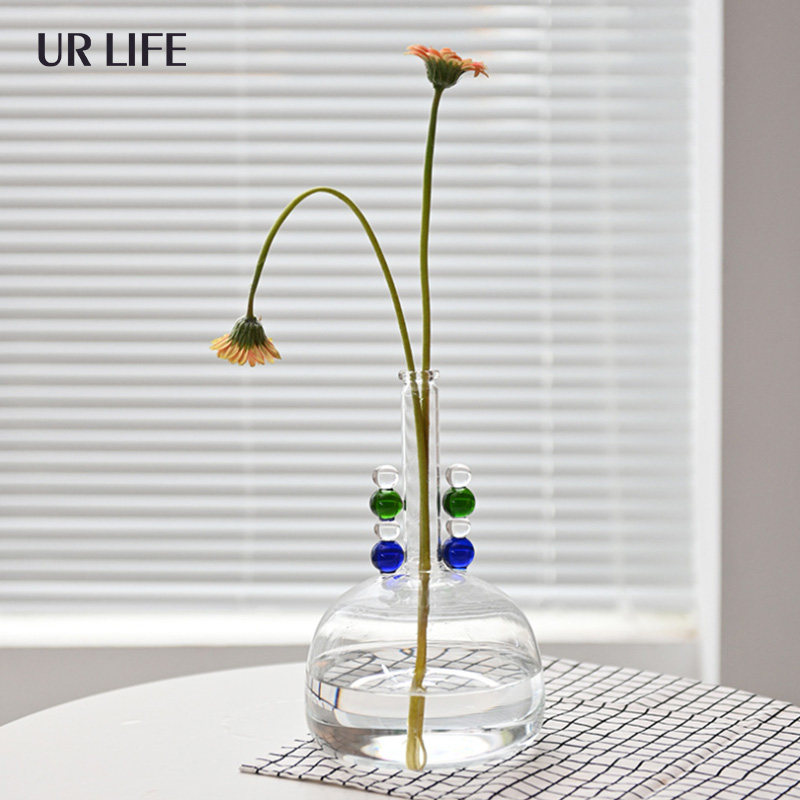 urlife Bauhaus windy colourful blue glass vases home living room prototype house floriers and accessories pendulum pieces