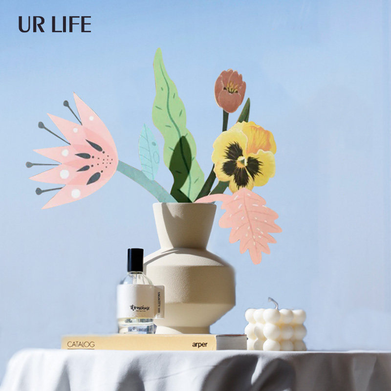urlife original design paper art green plant bouquet fragrance card home decoration niche Nordic style art flower card