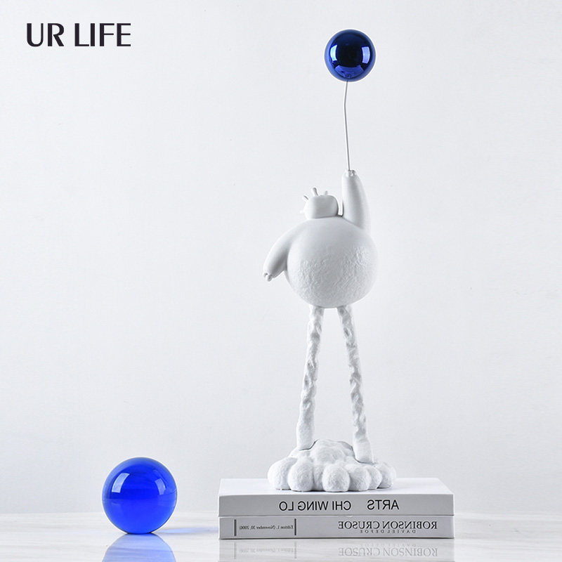 urlife modern minimalist white balloon long-legged figure round abstract sculpture model house soft decoration home decoration - Taobao
