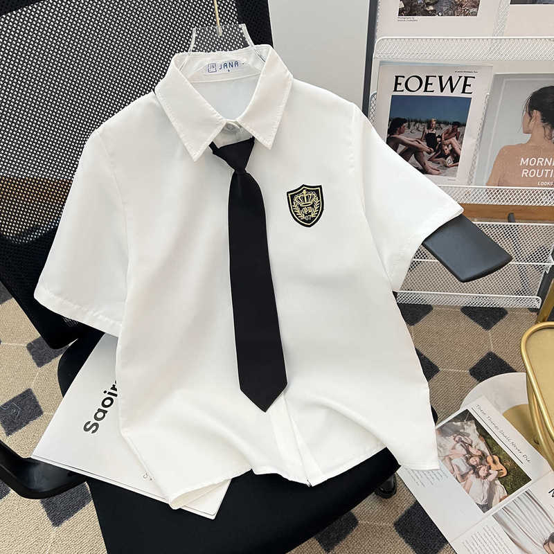 Student Summer Wear Female Jk Shirt School Uniform British College Style Top Age-Reducing Trendy Short-Sleeved White Shirt Student Summer Wear Female Jk Shirt School Uniform British College Style Top Age-Reducing Trendy Short-Sleeved White Shirt