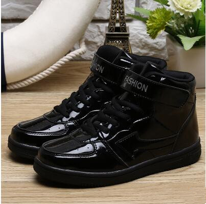 Children's sports shoes middle-aged children all black hip-hop white 8 high tube shoes 9 girls autumn and winter cotton shoes 10 years old boys