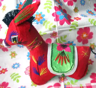 Cloth donkey toy handmade folk craft cloth doll Cloth doll Chinese style study abroad gift