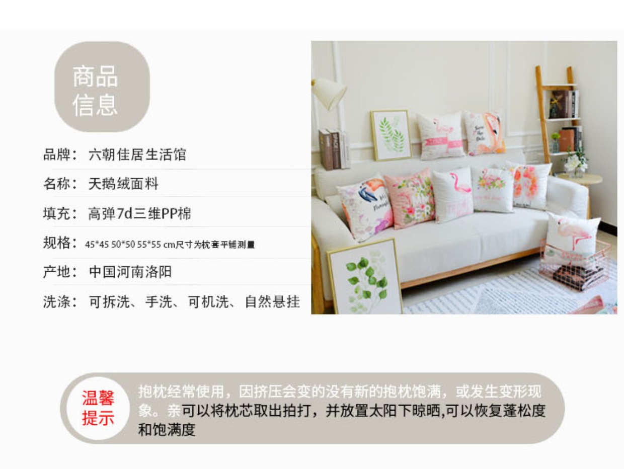 Flamingo đệm gối ins phòng khách Gió sofa đệm hai mặt đệm gối vuông với vận chuyển văn phòng lõi tựa lưng - Trở lại đệm / Bolsters gối để ghế sofa
