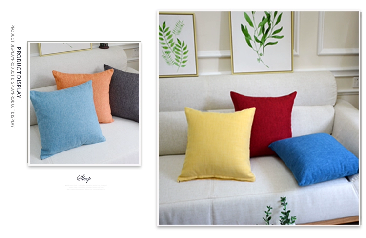 Hiện đại nhỏ gọn rắn lanh màu gối bìa mà không có lõi sofa đệm văn phòng thắt lưng gối tựa lưng giường đệm tùy chỉnh - Trở lại đệm / Bolsters