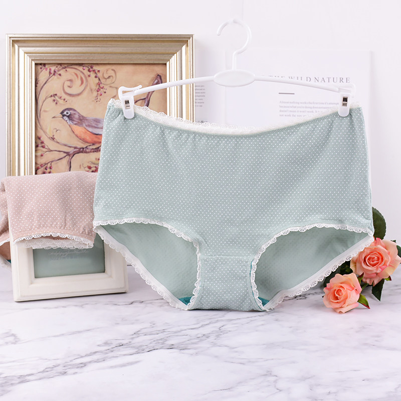 AB panties women's cotton stretch close-fitting lace sweet printing hip comfortable antibacterial small flat feet briefs 1044