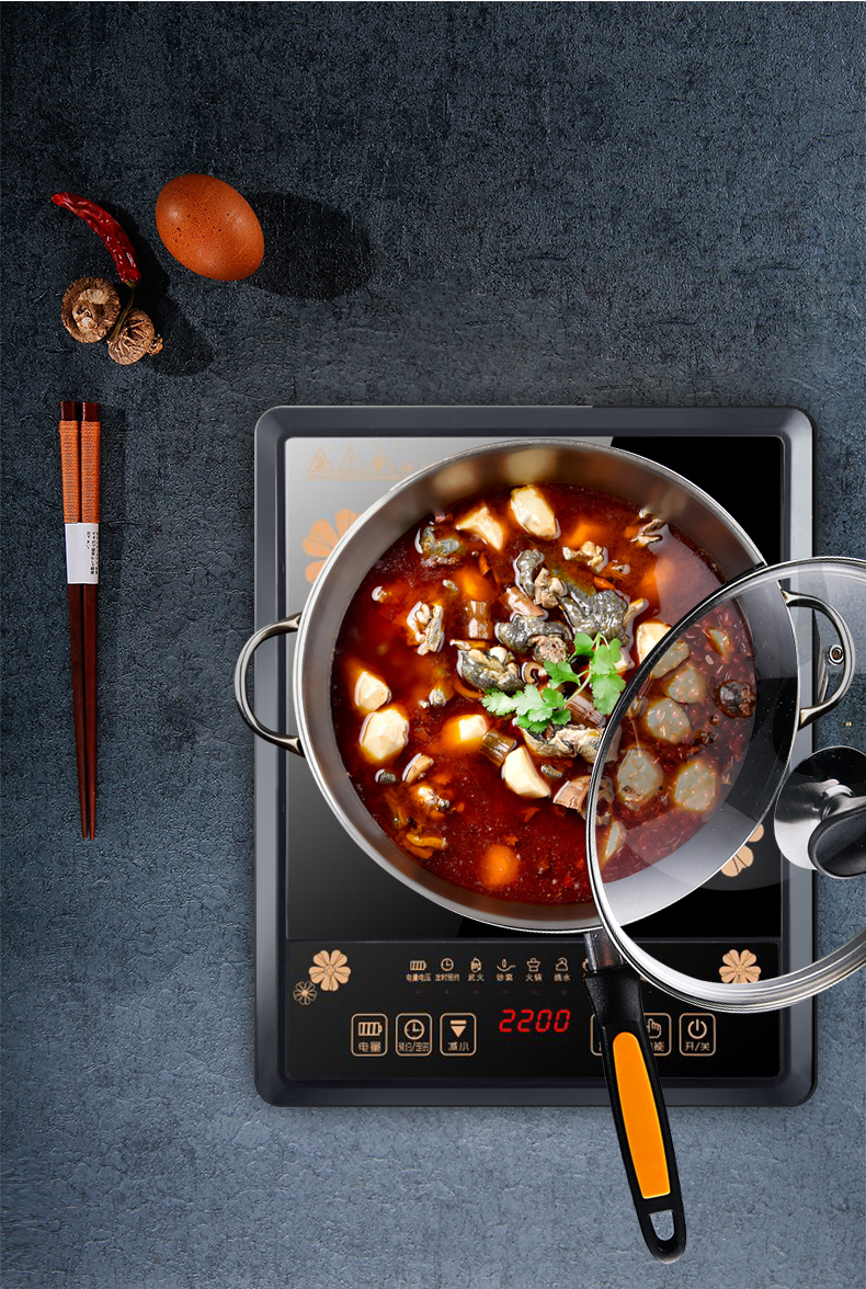 Authentic bếp bóng rộng loại nút cảm ứng gia đình xào tiết kiệm năng lượng nhỏ lò điện tử pin bếp nấu lẩu đầy đủ - Bếp cảm ứng bếp ga âm hồng ngoại