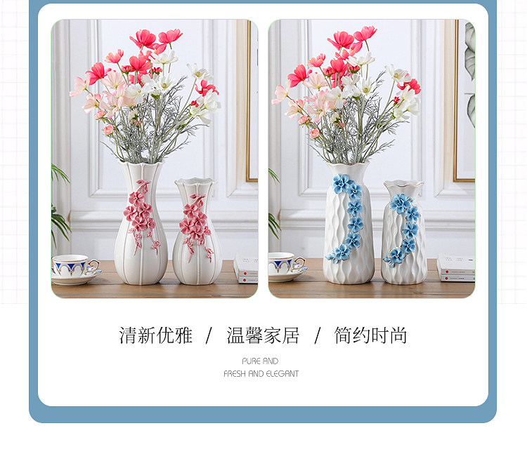 2023 New Style ceramic vases, European-style ceramic vases, table and coffee table ornaments, home decorations, flower arrangements, modern and simple dried flower hydroponic handicrafts pic 3