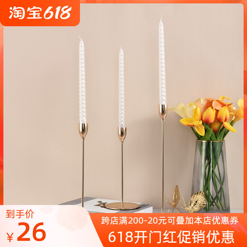Eurostyle Golden Home Western Meals candlesticks Pendulum Pieces Nordic Romantic Minima Modern Light Lavish Table Wax Candlestick