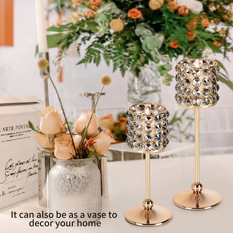 French light luxury candlestick for Nordic romantic dinner table households candlelight dinner props Crystal retro candlestick