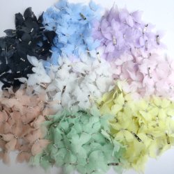 5cm White Colorful Curtain Accessories Decorative Embellishments Small Ornaments Three-Layer Rhinestone Versatile Brooch Small Butterfly