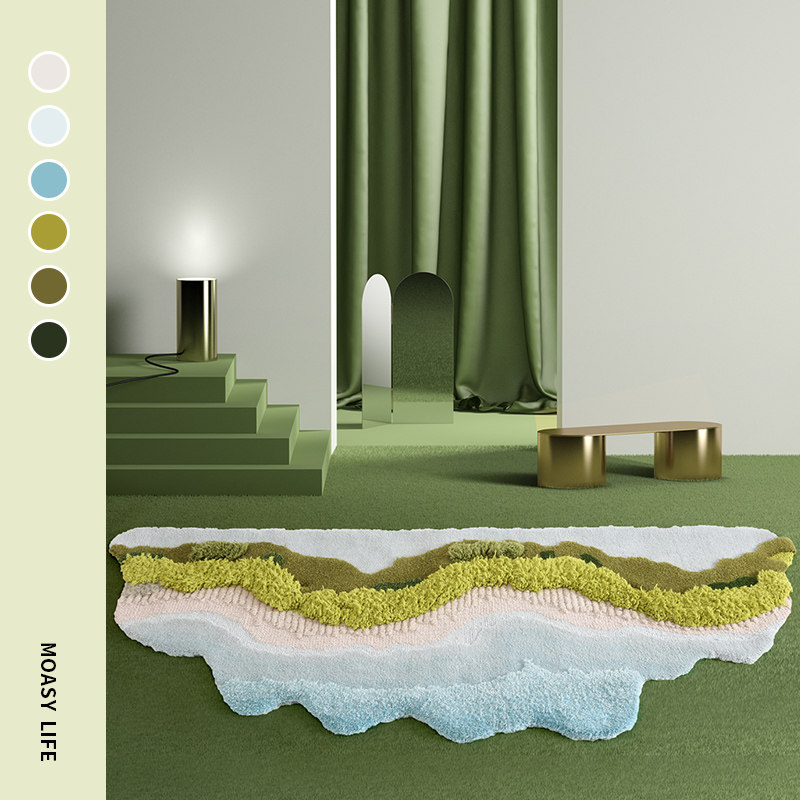 Moshi Maldives bedside handmade wool blue villa premium bay window tatami mat bedroom bed tail blanket