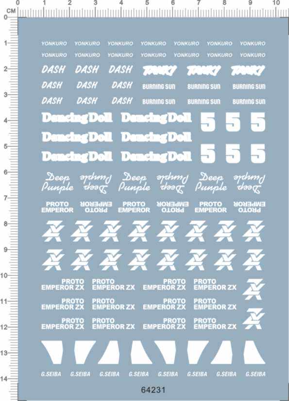 64231-A5215 dash proto emperor zx deep punple four-wheel drive water sticker