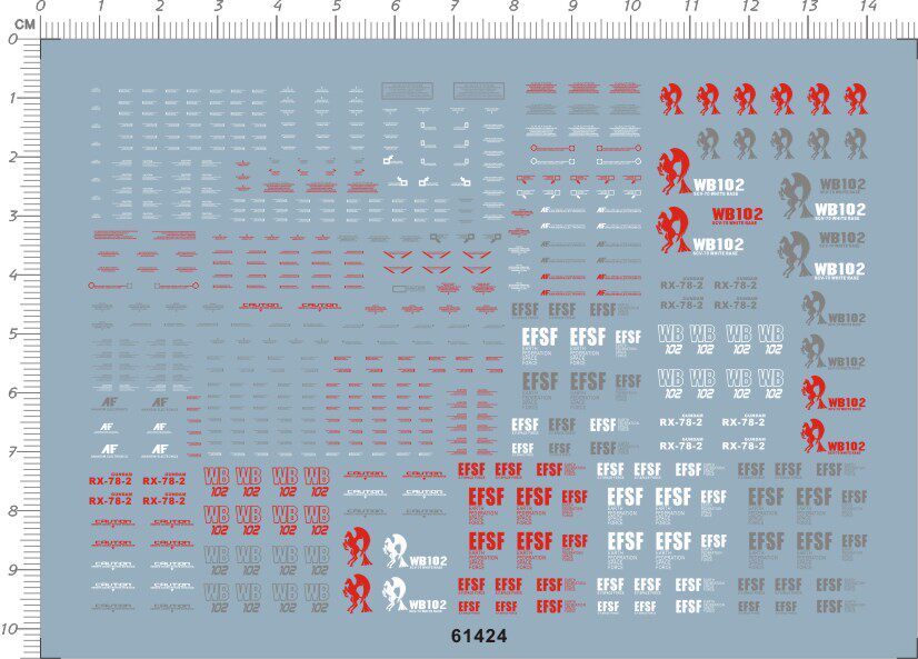 61424-4704 hg rx-78-2 gd water stickers gundam model water stickers custom made 111