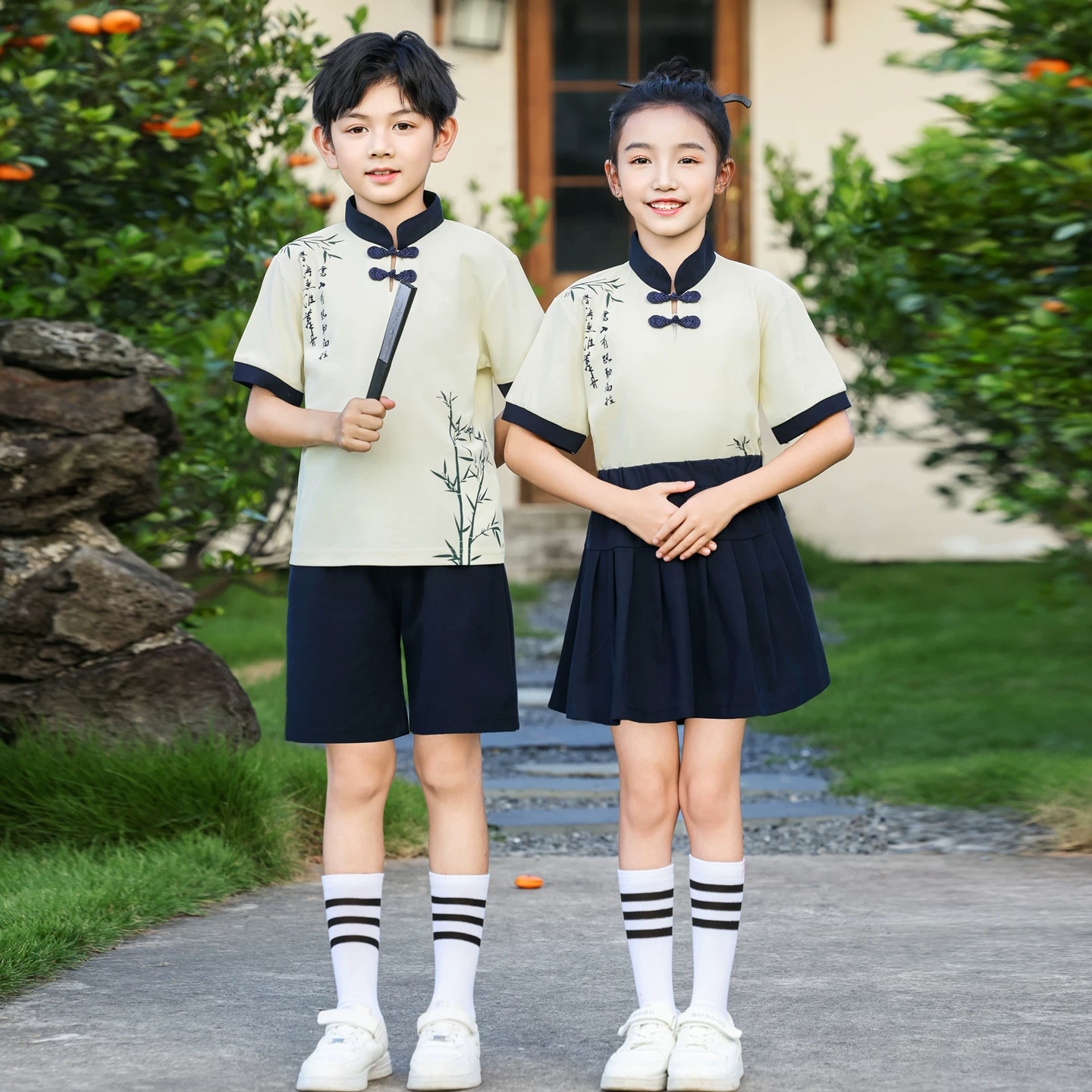 Summer children's uniform for kindergarten, set for students