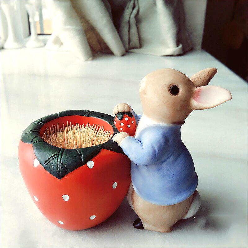 Strawberry Rabbit toothpick bucket Creative toothpick holder Toothpick pot Home living room dining table decoration Toothpick tube Toothpick box