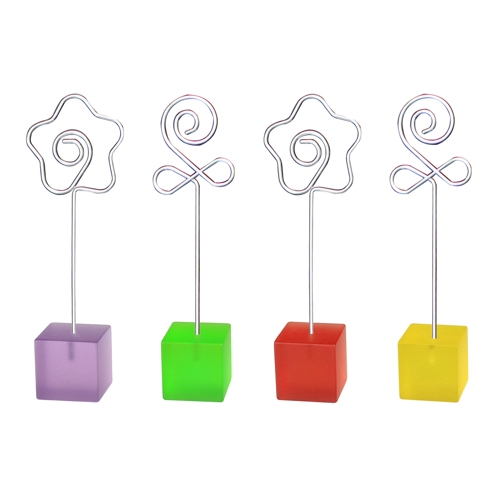 Color cartoon steel wire vertical photo clip rosebud message sticky note clip wedding party decoration custom printing
