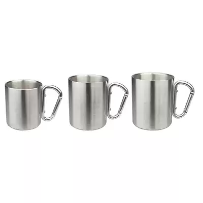 Double-layer stainless steel insulated travel cup coffee cup children adhesive hook Cup mountaineering hook handle without lid