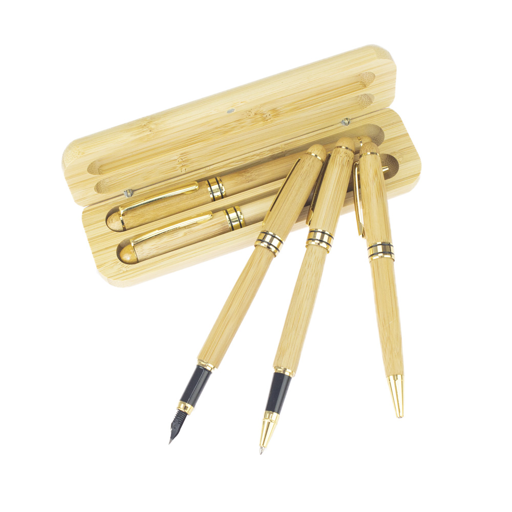 Natural Bamboo Pen pen box Pen Box Suit Water-based Pen Signature Pen Gift Box logo Customized Business Gift