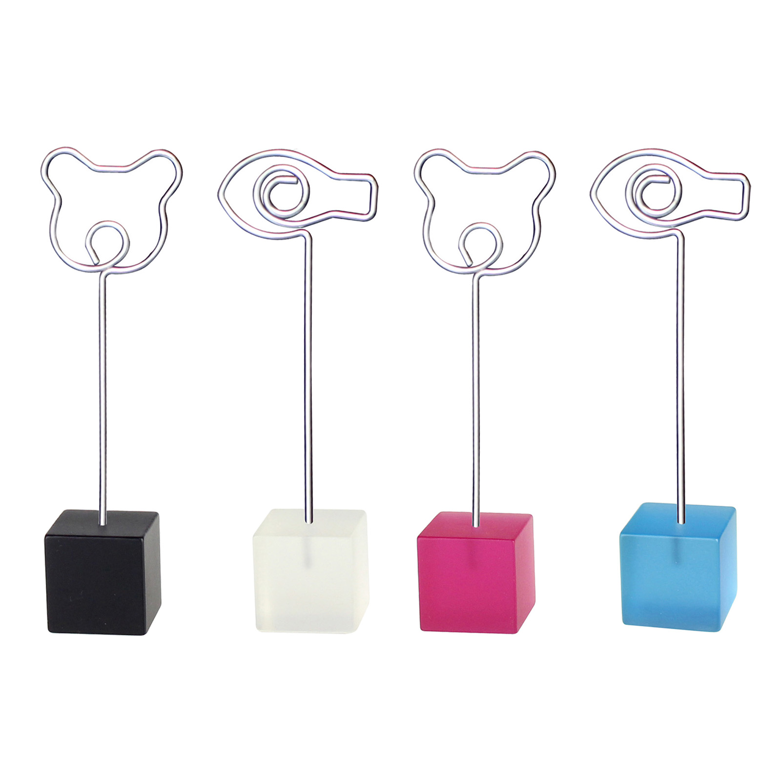 Color square resin animal cartoon shape photo clip small fish bear wire clip can be personalized printing graphics