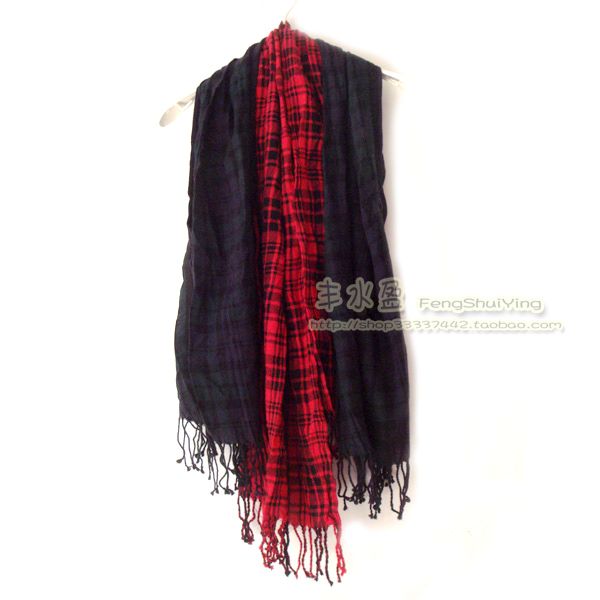 Blemish T ~ Foreign Trade Exit All Season 100 Hitch Pure Cotton Classic Inglém Plaid Fluor scarlet with a shoulder-to-shoulder milk towel