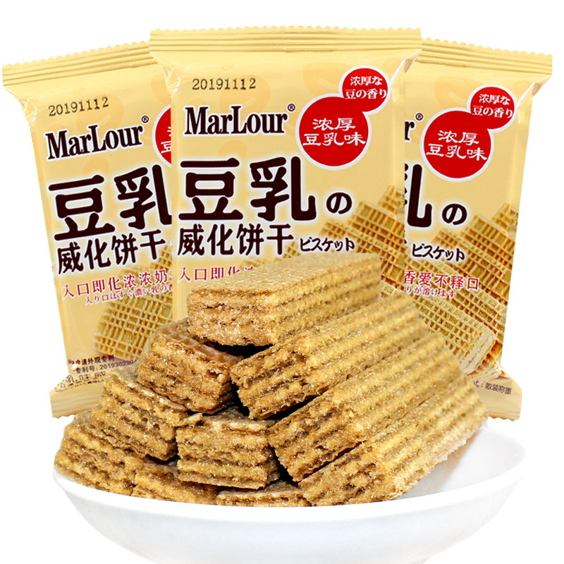MarLouur Wanbao Road bean milk vegan biscuit 1000g Bulk net red Vified sandwich tea point Leisure little snacks