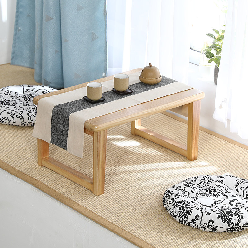 Bay window small table solid wood tatami coffee table simple low table Kang table home balcony Japanese style floor table small low table