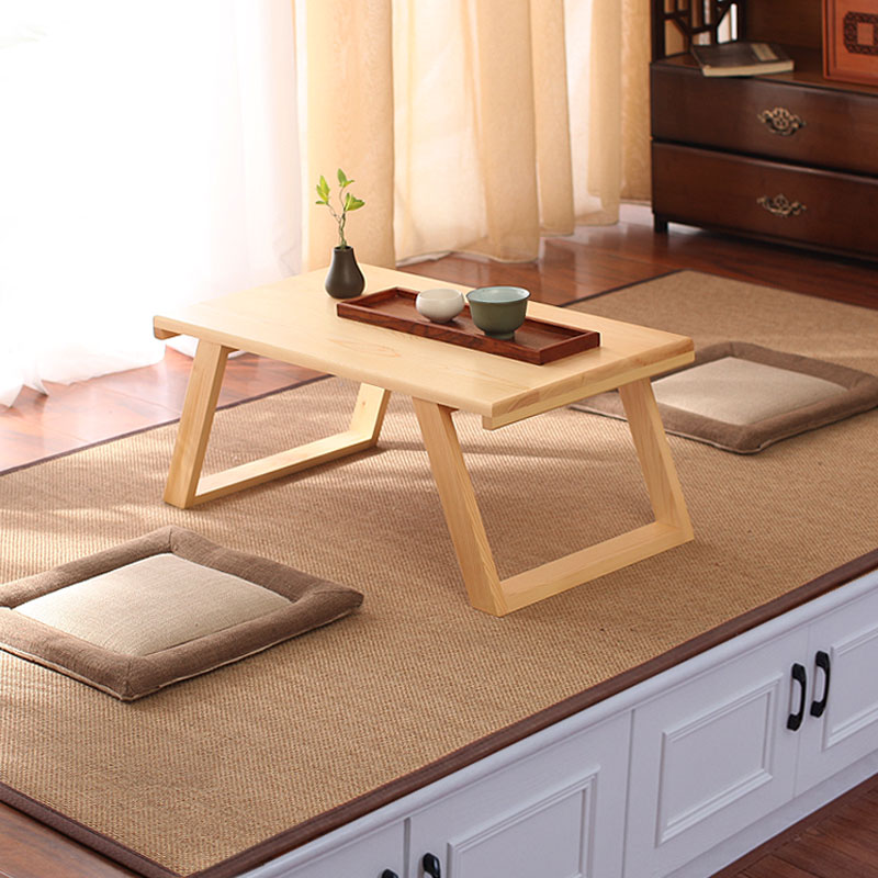 Low table Small coffee table Nordic solid wood disassembly balcony Modern simple mini Kang table Floor Tatami low table