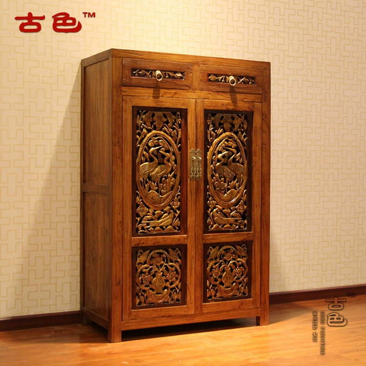 Đồ nội thất cổ cây du cũ đồ nội thất ván chạm khắc cũ Tủ đựng giày bằng gỗ rắn Trung Quốc câu lạc bộ thay đồ nội thất đặc biệt ưu đãi đặc biệt - Buồng