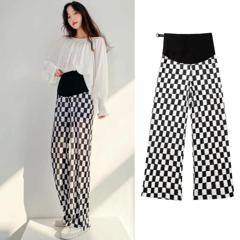 Pregnant Woman Pants Spring Summer Break Out of Fashion Loose Board Gopping Pregnant Woman Broadlegged Pants Spring Dress Inner Lap Pants Spring