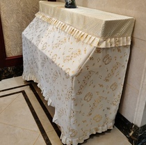 Qin Jiayi simple modern piano cover bronzing note pattern small square lattice piano cover dust-proof and ash-proof cover set