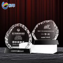  Crystal iceberg medal trophy custom-made authorization card Franchise card recognition creative commemorative business gift lettering