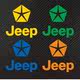 Jeep Car Stickers Jeep Square Logo Reflective Mirror Stickers Wrangler Compass Liberty Stickers Decals