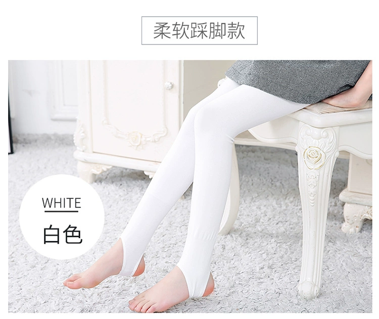 Cô gái quần legging dày mùa xuân và mùa thu trẻ em vớ trắng quần bé nhảy vớ cotton thậm chí vớ chân