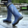 Непромокаемые ботинки Bimei, мужская водонепроницаемая обувь, нескользящая обувь для рыбалки на вынос, специальная резиновая обувь, зимние бархатные непромокаемые ботинки, мужские mini 0