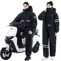 Velvet raincoat set for riding electric motorcycles for men and women one-piece adult poncho long full-body rainproof