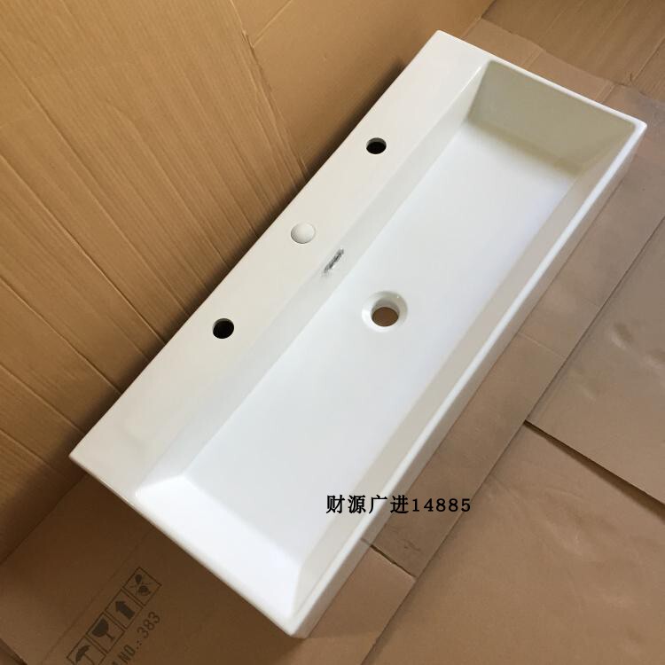 Extra-Large Countertop Washbasin 1 1.0m Double Faucet Art Basin 90cm Ceramic Washbasin Square Shape Extra-Large Countertop Washbasin 1 1.0m Double Faucet Art Basin 90cm Ceramic Washbasin Square Shape