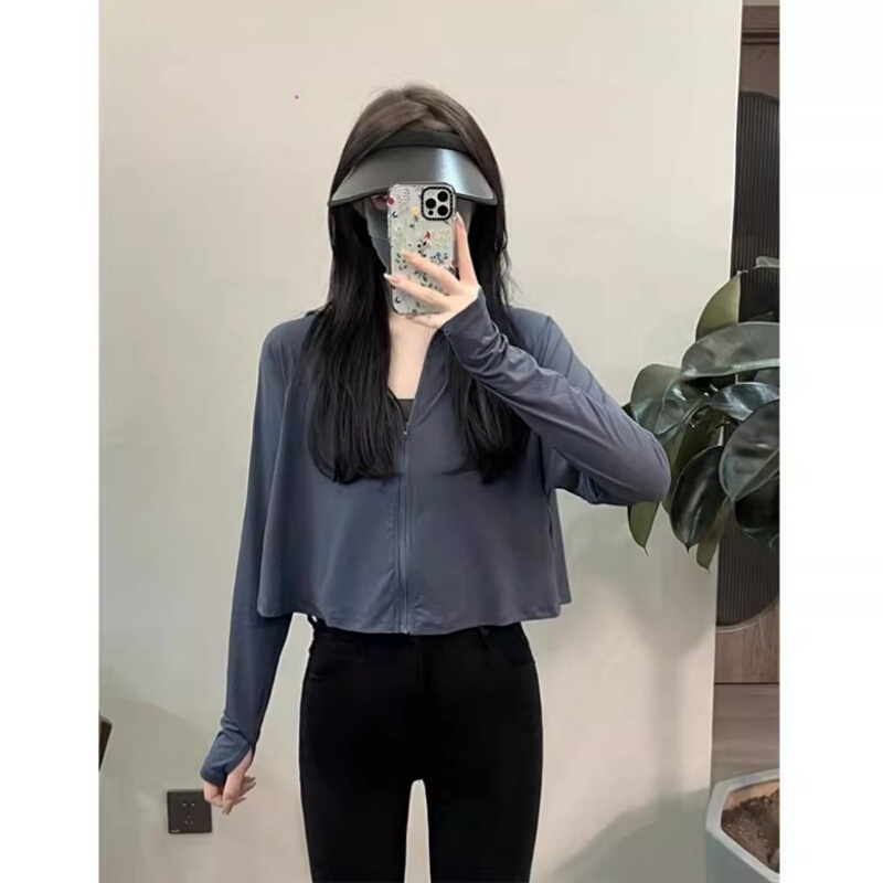 Ice Silk Cool Sun Protection Clothing for Women, Summer Thin Style, Anti-Uv, Outdoor Breathable Sun Protection Clothing, Short Cardigan Jacket Ice Silk Cool Sun Protection Clothing for Women, Summer Thin Style, Anti-Uv, Outdoor Breathable Sun Protection Clothing, Short Cardigan Jacket