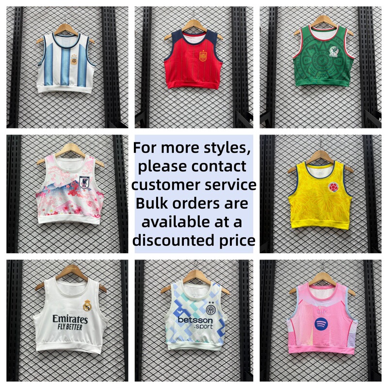 2026 World Cup Football Girl Uniform Sexy Sports Vest Argentina Brazil Mexico Fan Clothing for Women