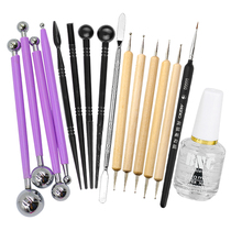 Indentation pen ball stick tweezers soft pottery resin stone powder slime shaping knife light clay hand-made model tool set