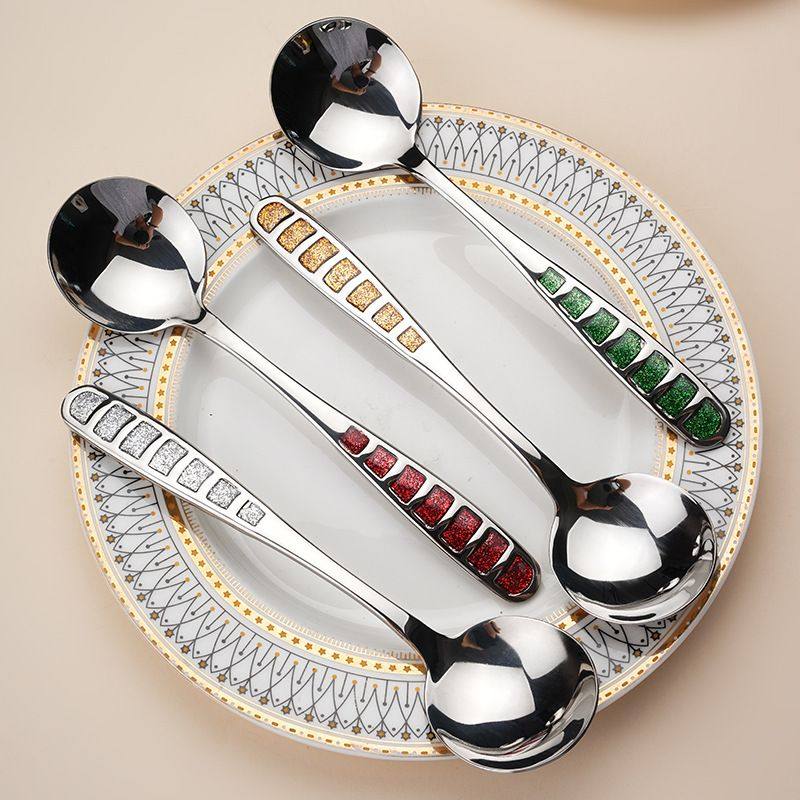 Noble Experience [Owner's Personal Collection] Internet-Famous High-Quality 304 Stainless Steel Main Dinner Spoon with Long Handle for Western Cuisine