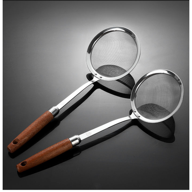 304 Stainless Steel Colander Fine Mesh Ultra-Dense Household Kitchen Bean Berry Juice Filter Sieve Commercial Fishing Spoon Flour Sieve