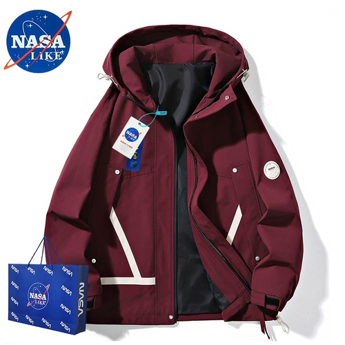 Официальный веб -сайт НАСА Совместный бренд Tide 丨 Spot в настоящее время выпущен 丨 丨 Zhenye отличные продукты 丨 Spring New Products Fashion Wersatile Wine Red Tide