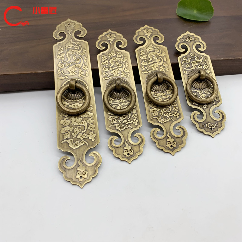 Chinese imitation ancient Ming clear bronze handle old style bookcase cabinet closets cabinet wardrobe pure copper cabinet door handle retro copper handle