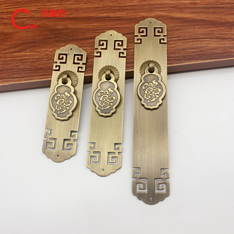 Chinese imitation antique overall cabinet handle Ming and Qing furniture accessories pure copper straight strip bookcase wardrobe door and window cabinet door copper handle