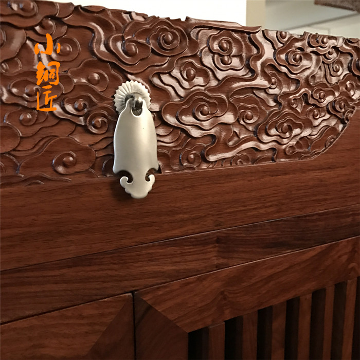 New Chinese white bronze handle red wood furniture accessories cabinet door drawer imitation ancient wardrobe whole cabinet pure copper small copper handle