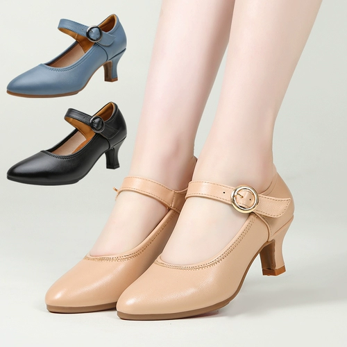 Высокая обувь, танцующие туфли, из натуральной кожи, мягкая подошва