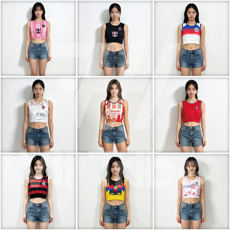 Summer Women's Versatile Portugal England Miami Japan Fulham Football Jersey Sleeveless Sports Vest Summer Women's Versatile Portugal England Miami Japan Fulham Football Jersey Sleeveless Sports Vest