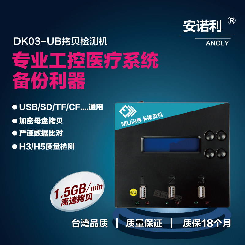 One-to-two portable flash copy industrial control medical system backup underlying data backup detection