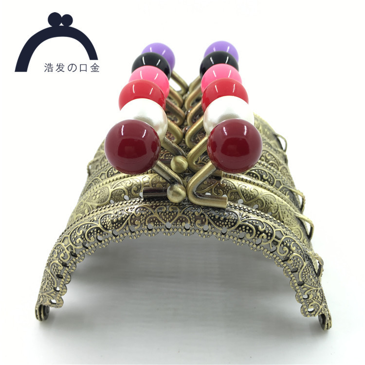 8 5Cm arc-shaped embossed lace candy head mouth gold 14MM candy head single color ten packs do not mix colors