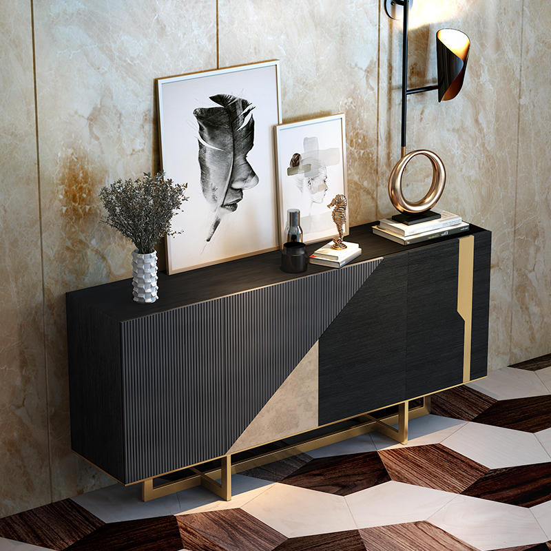 Willy-style Light Luxurious Closing Cabinet Modern Minima Villa Living Room Entrance Door Creative Storage Cabinet Corridor Rock Plate Decoration Cabinet